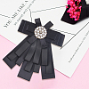 Bowknot Tie Polyester Rhinestone Brooches JEWB-WH20006-12-7