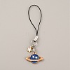 Cute Cartoon Planet Alloy Enamel Mobile Straps Lanyards HJEW-WH0068-07D-1