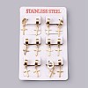 304 Stainless Steel Hoop Earrings X-EJEW-O087-01-3