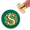 Brass Wax Seal Stamp with Handle AJEW-WH0184-0202-1