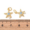 Brass Micro Pave Cubic Zirconia Charms KK-C143-32B-G-3