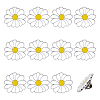 12Pcs White Daisy Enamel Pins JEWB-PH0001-49A-1