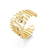 Brass Rotating Beaded Open Cuff Ring RJEW-I084-02G-1