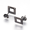 304 Stainless Steel Stud Earring Findings Ion Plating(IP) for Dangle Charms STAS-L216-06A-B-1