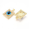 Brass Micro Pave Clear Cubic Zirconia Pendants for Women KK-T070-91A-03-2
