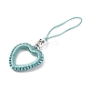 Heart Braided Nylon Cord Mobile Accessories HJEW-JM00607-02-3