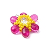 Beaded Flower Charms PALLOY-MZ00438-04-3