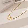 Stainless Steel Double Ring Twisted Chian Necklaces for Women's Casual Daily Wear LI6348-2