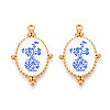 304 Stainless Steel Enamel Pendants STAS-OY002-91G-01-1