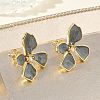 Brass Enamel Stud Earrings for Women KK-CBA760A-11G-02-2