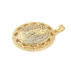 Brass Micro Pave Clear Cubic Zirconia Pendants KK-B139-20G-03-2