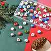 60Pcs 10 Styles Christmas Spray Painted Schima Wood Beads WOOD-FS0002-45-7