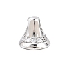 Brass Micro Pave Clear Cubic Zirconia Charms KK-H268-11P-1
