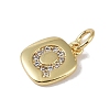 Rack Plating Brass Micro Pave CLear Cubic Zirconia Charms KK-E110-14G-Q-2