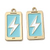 Rack Plating Alloy Enamel Pendants PALLOY-F308-09G-01-1