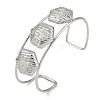 Non-Tarnish 304 Stainless Steel Wide Textured Open Cuff Bangles BJEW-Q348-05P-02-1