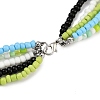 Bohemian Glass Seed Beaded Multi-strand Necklaces for Women NJEW-JN05354-02-5