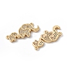 Elephant Mother and Son Brass Micro Pave Clear Cubic Zirconia Connector Charms ZIRC-L100-134G-2