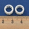 Rack Plating Brass Micro Pave Clear Cubic Zirconia European Beads KK-L215-313S-2