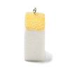 Flocky Opaque Resin Pendants LS-RESI-F062-02E-2