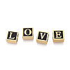 26Pcs 26 Styles 304 Stainless Steel Black Enamel Square Spacer Bars STAS-T073-58G-3