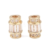 Brass Micro Pave Clear Cubic Zirconia Beads KK-C142-10LG-1