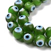 Handmade Evil Eye Lampwork Round Bead Strands LAMP-L055-10mm-27-4