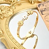 1Pc Adjustable Flower Vacuum Plating 304 Stainless Steel Bangles for Women BJEW-YW0001-16-4