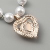 Heart Alloy Rhinestone Puppy Cat Pendant Necklace AJEW-WH0248-251-4