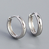 Anti-Tarnish Rhodium Plated Plain 925 Sterling Hoop Earrings MU8410-01-1