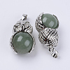 Natural Green Aventurine Pendants G-P350-A08-2