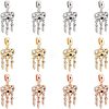 SUPERFINDINGS 12Pcs 3 Colors Rack Plating Alloy European Dangle Charms MPDL-FH0001-05-1