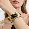 Textured Alloy & Leopard Print Silk Scarf Bangles for Women WG6FBE3-03-1