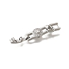 Brass Micro Pave Clear Cubic Zirconia Fold Over Clasps KK-R222-04P-2