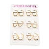 PVD Vacuum Plating 303 Stainless Steel Oval Hinged Hoop Earrings with 316 Stainless Steel Pins for Women EJEW-F285-31A-G-3