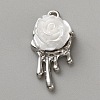 White Series Love Bow Alloy Acrylic Pendant LS-PALLOY-WH0115-01P-06-1