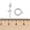 Brass Micro Pave Clear Cubic Zirconia Toggle Clasps KK-K391-14P-4