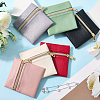 6Pcs 6 Colors Square PU Leather Jewelry Gift Zipper Bags ABAG-CL0001-01-3