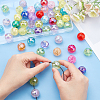   50Pcs 5 Style AB Color Plated Transparent Acrylic Beads OACR-PH0001-96-3