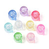 UV Plating Transparent Acrylic European Beads OACR-M027-02Q-2