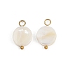 Natural Shell Disc Pendants STAS-D378-31G-1