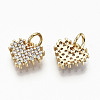 Brass Micro Pave Clear Cubic Zirconia Charms X-RJEW-T063-60G-NF-2