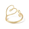 Copper Wire Wrap Heart Open Cuff Ring for Women RJEW-JR00551-4
