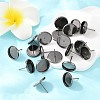 Gunmetal Metal Color Brass Ear Studs Settings X-IFIN-Q005-B-5