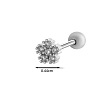 Brass Micro Pave Clear Cubic Zirconia Flower Cartilage Earrings WG7D5C2-09-2