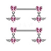 316L Surgical Stainless Steel Heart Wings Nipple Rings WG4E032-03-2