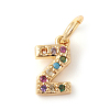 Brass Micro Pave Colorful Cubic Zirconia Charms ZIRC-F092-01-Z-1