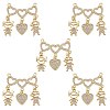 5Pcs Valentine's Day Theme Brass Micro Pave Clear Cubic Zirconia Pendants ZIRC-SZ0003-31-1