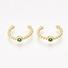 Brass Cubic Zirconia Cuff Earrings X-EJEW-S201-182C-1
