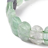 Natural Fluorite Oval Beaded Stretch Bracelet G-E010-01S-5